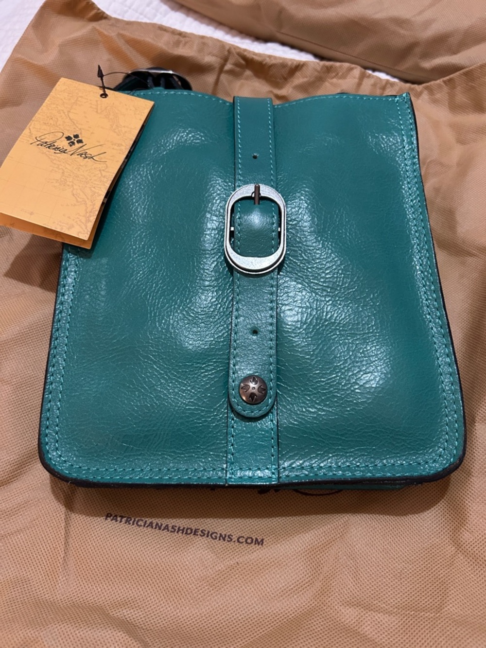 Teal Patricia NashCrossbody Bag with Buckle Strap